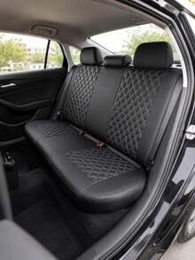 4/8/13pcs Double Stitch Quilted PU Leather Car Seat Covers, Includes Leather Steering Wheel Cover, Armrest Pad And Shoulder Pad, Car Interior Accessories - Multicolor - View 7