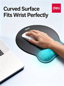 DELI LN181 Ergonomic Mouse Pad Wrist Rest, Soft Memory Foam, Non-Slip Silicone Wrist Support For Laptop Desktop, Unisex Office And Gaming Mouse Pad - View 3
