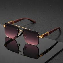 FIYLROG 1 Pasang Kacamata Hitam Aviator Pria Warna Emas & Merah, Bingkai Logam, Perlindungan UV400, Kacamata Hitam Gaya Bisnis Mewah, Cocok untuk Acara Bisnis - MultiWarna - View 18