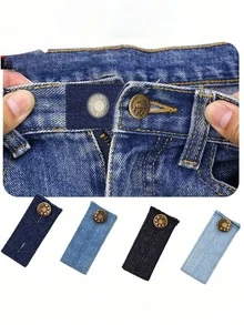 1pc Pants Extender Button, Jeans Waist Extender, Long Pants Hook, Elastic Adjustable Waistband Buckle, Belt Extender, Quilting Supplies - Multicolor - View 5