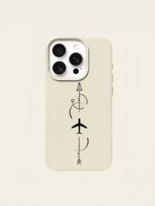 1件 白色箭頭紙飛機極簡全包覆 TPU 防摔手機殼，適用於 Apple 18 17 16 15 14 13 12 11 Pro Max Air 及系列 - 彩色 - 查看 4