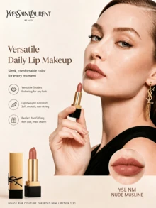 Saint Laurent Lipstik Mini Rouge Pur Couture #NM Nude Muse 1.3g, Hasil Akhir Satin, Melembapkan, Ukuran Travel - #NM Nude Muse Lipstick *2 - View 2