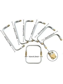 1pc Aluminum Square Purse Frame Clasp, Woven Bag Frame Accessories, Suitable For DIY Coin Purses, Cosmetic Bags, Jewelry Boxes, Creative Handmade Works, Old Bag Repair And Renovation, Handmade Purse Frame Material - Double Team - View 4