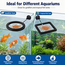 2pcs Floating Feeding Ring System With Suction Cup Base And Adjustable Feeding Station – Suitable For Guppies, Goldfish, And Betta Fish Aquarium Feeders. Floating Debris For Filtration, Provides Fish Food Dispenser For Aquariums. - Multicolor - View 5