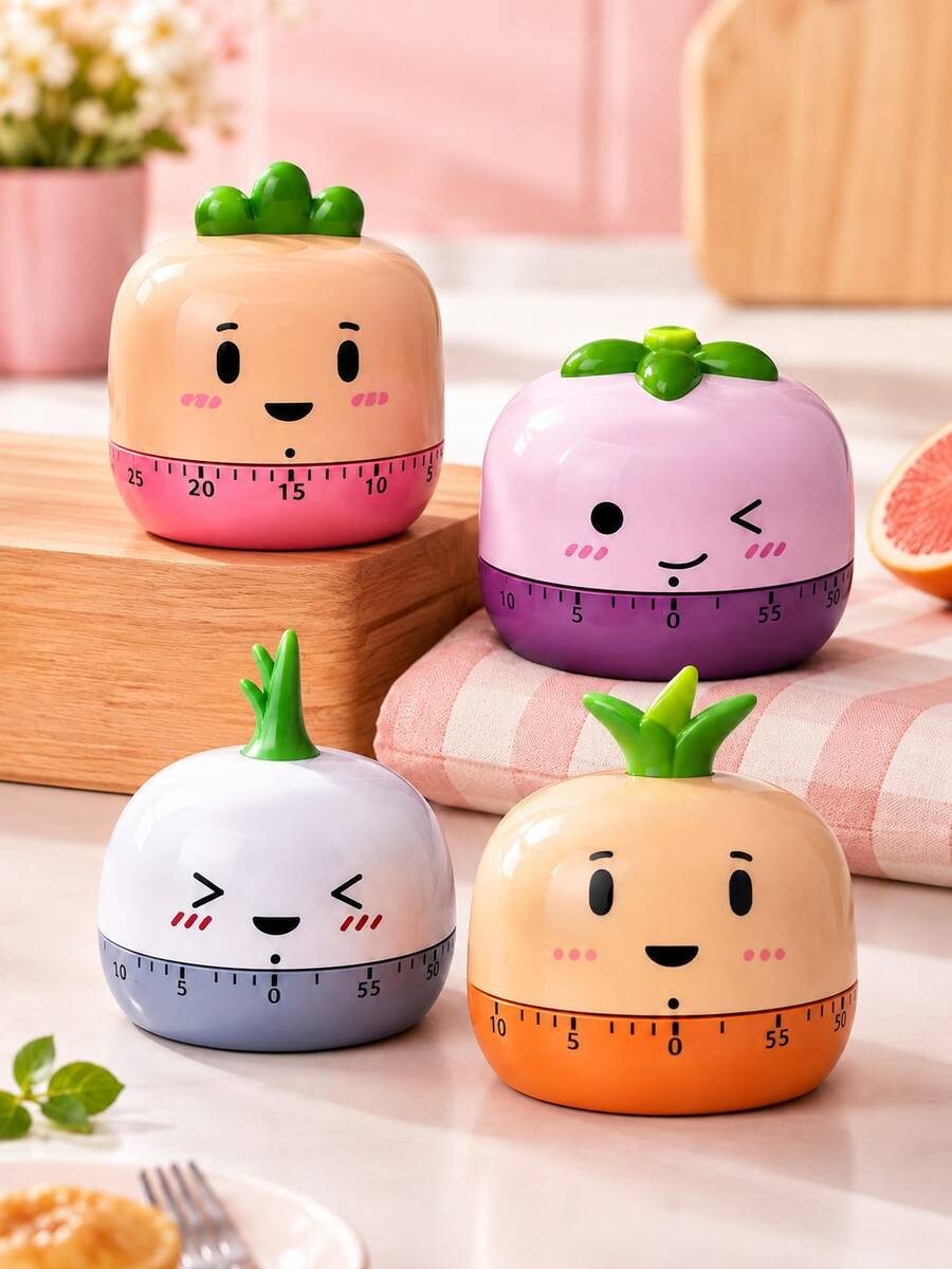 1 buah Timer Dapur Mekanik Tanpa Baterai, Desain Wajah Hewan Warna-warni dan Bodi Berbentuk Kubah, Timer Putar Manual ABS dengan Fungsi Hitung Mundur 55 Menit, Cocok untuk Penggunaan Dapur, Belajar dan Musim Kembali ke Sekolah - MultiWarna - View 1