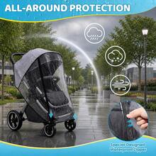 1pc Baby Stroller Rain Cover, Universal Transparent Breathable Waterproof Windproof Dustproof Stroller Accessory, Zipper Design, Suitable For Universal Umbrella Stroller Travel Weather Protection Cover - Clear - View 4