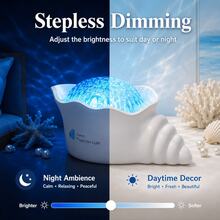 7-Color Shell Ocean Wave Projection Light, Ocean Wave Projection Light, Adjustable Aurora Projection Light, Suitable For Shower Room, Bathroom, Bedroom Ocean Decor - White - View 2