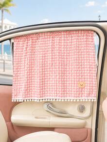 Universal Plaid Pattern Car Privacy Divider Curtain, Front And Rear Seat Divider Sunshade, Adjustable Blackout Screen, Suitable For SUV, Sedan, MPV, Car Sunshade, Anti-UV Window Curtain, Car Accessories, Car Decoration, Car Interior Accessories - A - View 14