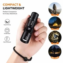 Zoomable High Power LED Flashlight, Aluminum Alloy Handheld Portable Torch, USB Rechargeable Outdoor Light, Alonefire For Camping, Hiking, Hunting, Fishing, Emergency Survival - Multicolor - View 11