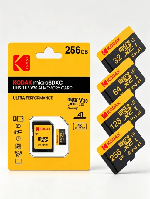 Kodak Kartu memori MicroSD, 16GB/32GB, Kelas 10 UHS-I U1, kartu memori TF berkecepatan tinggi, perekaman video definisi tinggi, kompatibel dengan dashcam, ponsel, dan laptop. - View 1