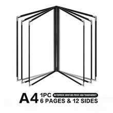 1pc A4 Size Transparent Loose-Leaf Leather Storage Binder, Menu Display Book, Transparent PVC Loose-Leaf Recipe Book, Restaurant Kitchen Menu Holder, School Textbook Protector, Office Document Organizer, Kitchen Storage Accessory, Restaurant Menu Display Folder - Multicolor - View 21