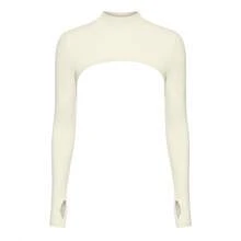 Nike Soft & Comfortable Long-Sleeve Cropped Top Women's Black/Cream - Beige - View 14