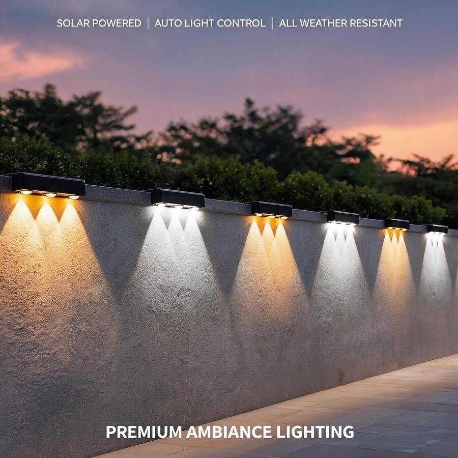 1pc LED Solar Light, Solar Fence Light - 2 Lighting Colors (Warm White/Cool White), Suitable For Yard, Commercial Places, Fence, Steps, Garden And Stairs Outdoor Commercial Solar Wall Light - Multicolor - View 1