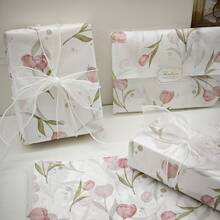 10 Lembar Kertas Pembungkus Bunga Tulip/Gladiolus/Bunga Lainnya + Pita Warna Campuran - Hadiah Bunga, Dekorasi Pernikahan dan Pesta; Sempurna untuk Buket, Pembungkus Hadiah, Kerajinan DIY, Ulang Tahun, Pernikahan, Pesta Liburan, dan Dekorasi Buatan Tangan - A - View 2