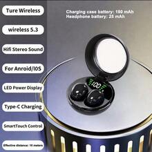 Earbud Nirkabel Mini In-Ear, Earphone Tidur Ultra Kecil dan Tak Terlihat, Suara Berkualitas Tinggi, Mikrofon Jernih untuk Panggilan, Desain Nyaman untuk Tidur Miring, Praktis untuk Bekerja dan Kuliah, Baterai 180mAh, Kontrol Suara dan Sentuh, Jangkauan Transmisi 10m, Mikrofon Kapasitif Dua Telinga dengan Pengisian Daya Tipe-C, Kotak Pengisian Daya Nirkabel, Unisex - View 9