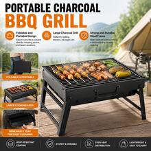 Portable Charcoal BBQ Grill Foldable Suitcase Design Compact Steel Grill With Handle For Camping Picnic Beach - A - View 2