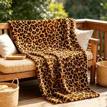 1PC Vintage Leopard Print Plush Blanket Home Sofa Decor Throw Blanket Bedroom Living Room Leisure Nap Blanket - Multicolor - View 10
