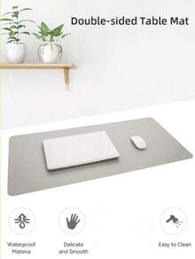 DANYCASE Large Office Desk Pad PU Waterproof Mouse Pad Keyboard Desk Mat Gaming Mouse Pad Computer Accessories - Grey - View 3