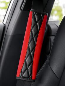 13/4pcs Universal Car Seat Covers - Black PU Leather & Breathable Mesh Seat Protector, Includes Steering Wheel Cover, Armrest Pad And Shoulder Strap Cover - Fine 3D - View 6