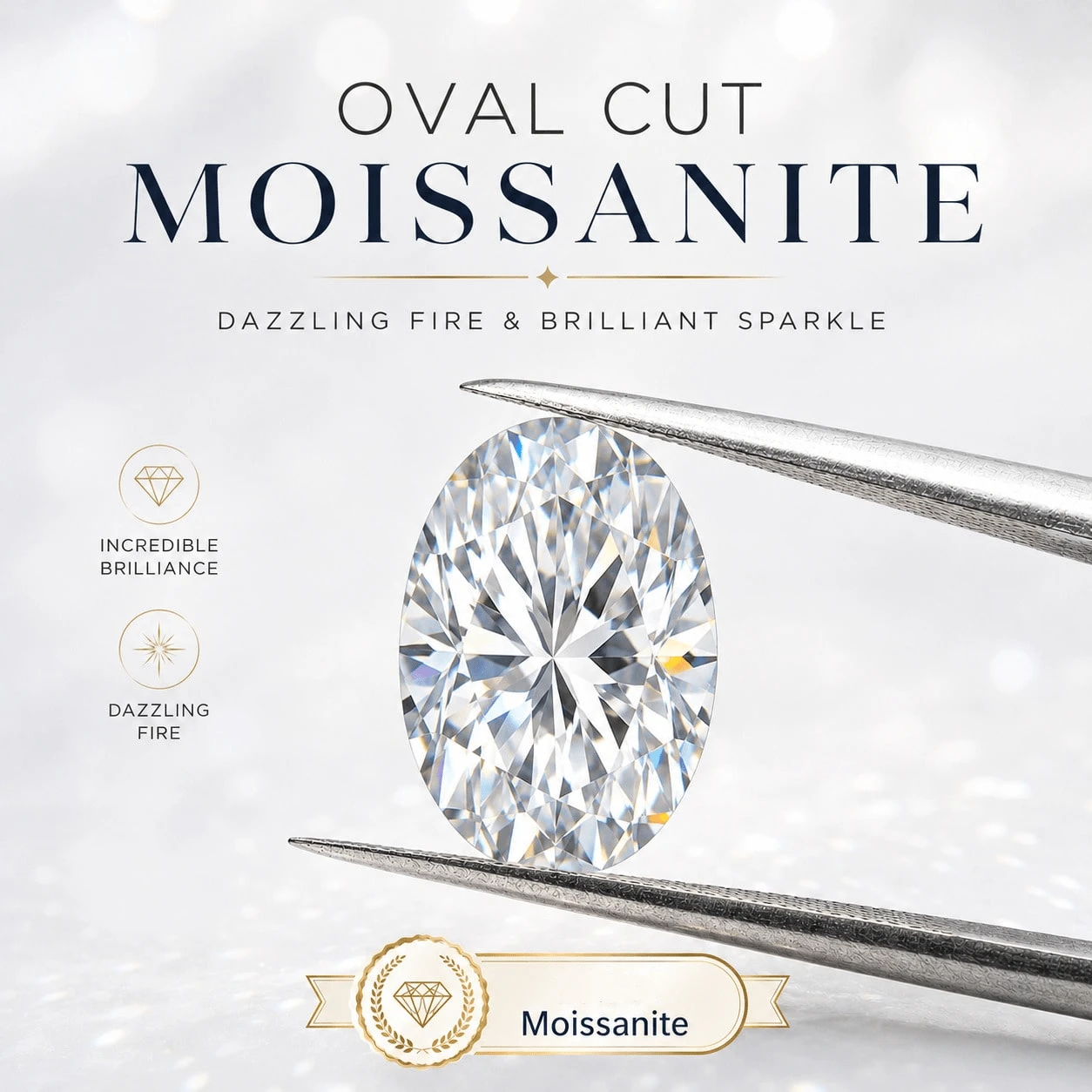 Moissanite Super White D Color Oval Cut Loose Stone VVS Clarity 8 Hearts 8 Arrows Small Size Accent Stone For Gold Silver Jewelry 1ct 2ct 0.8ct 2.5ct 3.0ct Loose Stone Clarity White D Grade