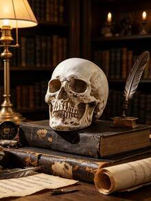 1pc 1:1 Realistic Adult Skull Model, Suitable For Home Decor, Bedroom Decor, Office And Student Use, Best Christmas Gift - Multicolor - View 3