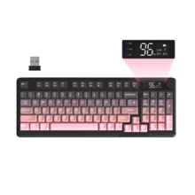ATTACK SHARK M96 無線電競鍵盤，旋鈕控制 藍牙/2.4G 無線，機械手感，RGB LED 背光附顯示螢幕，PBT 鍵帽，3000mAh，美式佈局，相容 Win - 彩色 - 查看 12