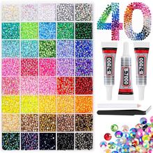 3mm 4mm 5mm 40色DIY樹脂水鑽壓克力盒，適用於手工珠寶、亮面混色水晶、純手工鑽飾工藝，可用於衣飾滾輪、玻璃器皿、鞋子、布料、藝術創作 - B - 查看 10