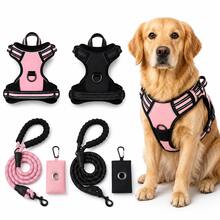 BVEOYPET 3pcs Adjustable Pink Or Black Dog Harness & Rope Dog Leash Set With Bag Pouch, Front & Back D-Rings & Top Handle, Puppy Essentials, Dog Accessories And Dog Stuff For Daily Walking, Medium & Large Dogs, S-XL - Multicolor - View 14