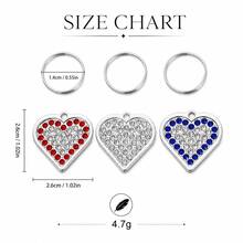 1pc Rhinestone Heart Charms With Split Rings, Sparkling Alloy Keychain Pendants For Bags, Keys, Pouches & DIY Accessories - Single Piece - View 4