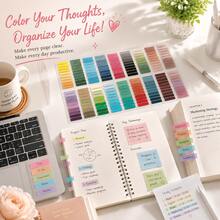 PET Writable Index Tabs, Gradient Morandi Multicolor Page Markers Sticky Tabs, Back‑To‑School Essential, Waterproof Repositionable Label Stickers For Notebook Binder Planner Study Office Supplies - one-size - View 5