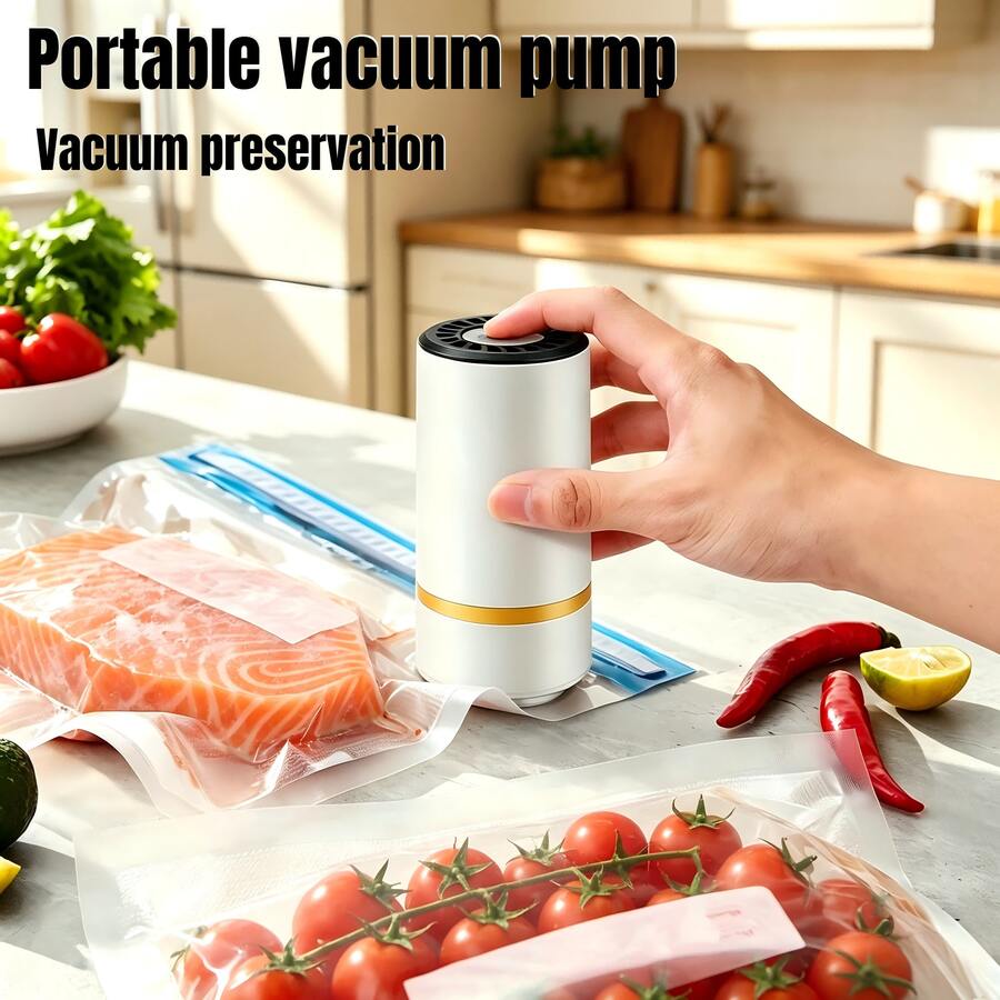 1 Set Portable Handheld Electric Vacuum Sealer, Suitable For Dry And Wet Storage, Perfect For Food Preservation, Travel And Outdoor Camping Food Vacuum Sealing Storage, Vacuum Sealing Bags, Autumn/Winter Product Promotion