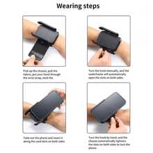 Adjustable 360 Degree Rotating Wrist Hanging Phone Holder, Compatible With Both Wrist And Arm, Suitable For Outdoor Running, Cycling, Fitness Centers, Driving, And Live Streaming. This Universal Smartphone Holder Frees Up Both Hands - Black - View 5