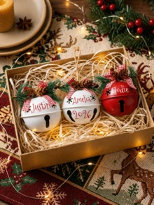 Personalized Christmas Baubles,Custom Jingle Bell,Christmas Tree Ornament,Christmas Decor,Holiday Decor,Christmas Gift,Holiday Gifts - Multicolor - View 5
