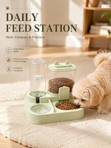 Compact 2-In-1 Gravity Pet Feeder And Water Dispenser, Suitable For Cats And Small Dogs; Features Separated Dual Bowl Design To Keep Food And Water Apart, Detachable And Washable Feeding Station, Perfect For Daily Indoor Use, 2026 New Model - Large Capacity - View 8