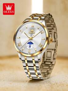 OLEVS 3638 Men Watch Original Quartz Watch Stainless Steel Waterproof Luminous Large Dial Day Date Watches Luxury Men Box Reloi - White - View 4