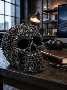 1pc Resin Screw Head Skull Decor, Horror Decoration, Unique Accessory, Best Birthday Gift - Multicolor - View 1