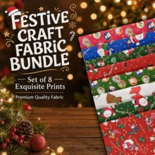 8pcs Christmas Print Patchwork Fabric, Pre-Cut Santa Claus, Reindeer And Snowflake Bell Pattern Patchwork, Christmas Handmade Decoration Seasonal Holiday Theme Design, Pre-Cut Patchwork Fabric Sewing Accessories, Suitable For DIY - Christmas Collection - View 6