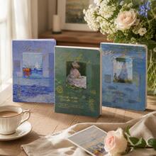 1pc (Size 14.5*21cm) Claude Retro Oil Painting Hardcover Notebook A5 Lined Journal Vintage Art Diary Notepad For Office School Holiday Gift - 6092 - View 6