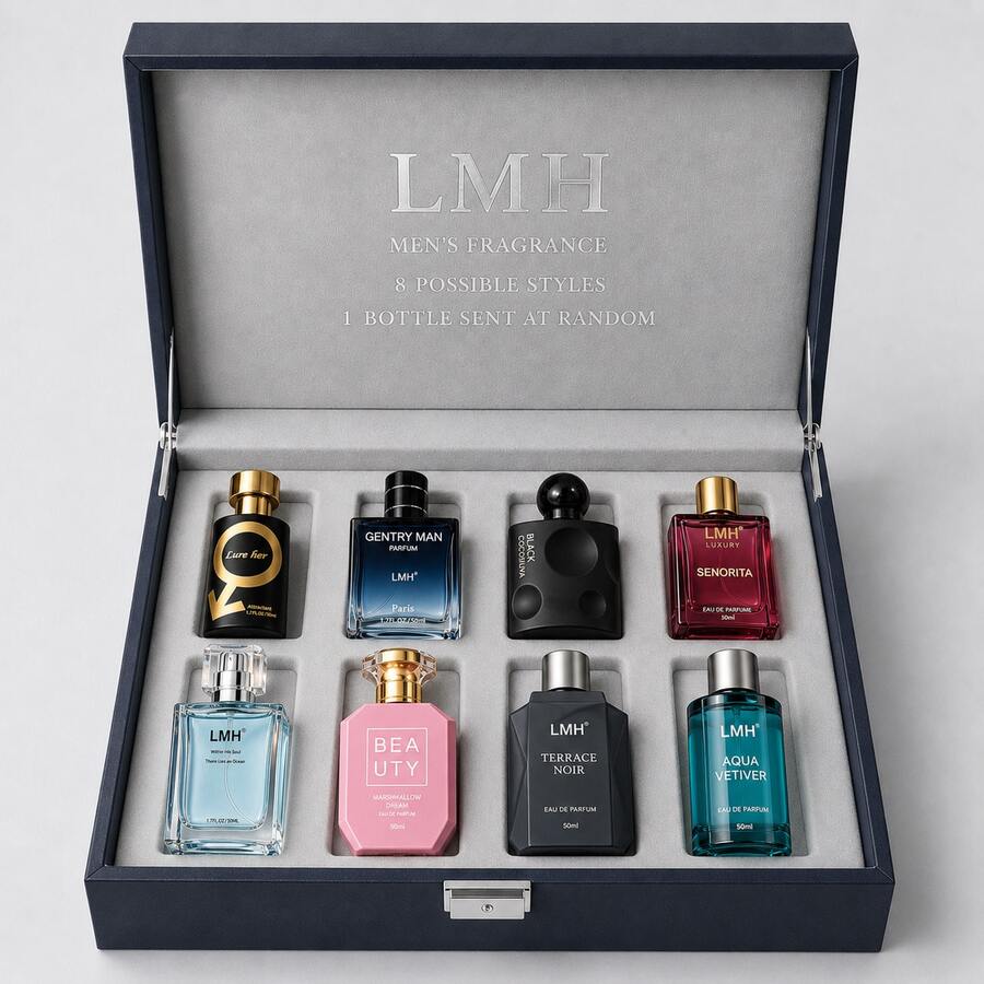 LMH Men's Fragrance Discovery, Random Surprise 50ml/1.69 Fl Oz Perfume, Pheromone Cologne & EDP Fragrance Spray, Long Lasting Woody, Citrus & Fresh Marine Scent, Daily Wear, Office, Work, Dating, Party, Travel, Night Out & Gift