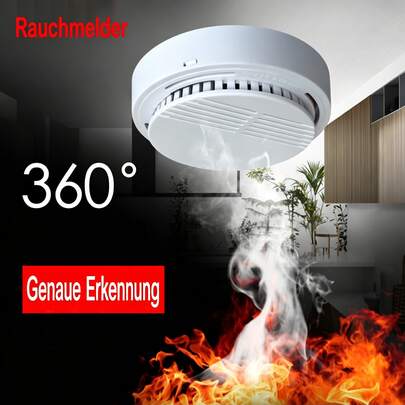 1PC Independent Household Alarm Detector. Warehouse/Company High-Sensitivity Sound And Light Alarm. Suitable For Bedrooms, Kitchens, Living Rooms, Hotels And Offices.