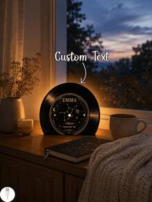Personalized Zodiac Vinyl Record Night Light, Custom Name Star Sign LED Lamp, Virgo Constellation Birthday Decor, Custom Date Astrology Gift, Warm Backlit Bedroom Table Light, Unique Celestial Keepsake For Her, Friends And Family - Multicolor 5 - View 1