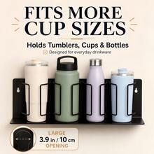 3/4 Cup Magnetic Storage Rack, Heavy Duty Carbon Steel Material, Strong Magnetic Cup Organizer, Multi-Functional Wall-Mounted Beverage Storage Rack, Suitable For Refrigerator, Kitchen, Bathroom, Toilet, Desk, Office, Camping Car, Garage, Wine Bottle, Mug, Insulated Cup - Multicolor - View 2