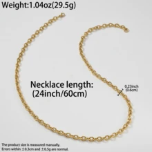 Simple 18K Gold-Plated Stainless Steel Men Women Interwoven Necklace For Daily Party Wear, Fashionable Versatile Chain - Gold - View 7