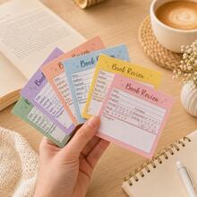 1/3/6 Books Review Record Self-Adhesive Sticky Notes Set, 50 Sheets Per Book, 7.5*7.5cm Square Reading Tracking Memo Pads, Book Reading Notes Rating Record Sticky Notes, Suitable For Book Reading Records, Study Organization, Classroom Notes, Daily Planning, Student Teacher Stationery And Bookworm Reader Gifts - A - View 4