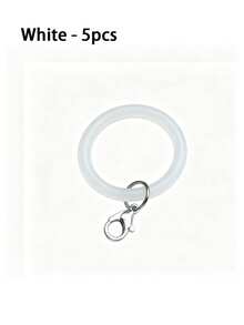 Mixed Color Jelly Silicone Ring Lobster Clasp, Macaron Color Keychain Bag Charm Umbrella Chain Connector, Random Color - A - View 24