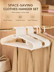20/10/6/5pcs Non-Slip Plastic Hangers, Space-Saving, Lightweight Clothes Hangers For Home, Suitable For Shirts, Dresses, Pants, Perfect For Back To School, Dorm, Closet And Clothing Store Storage - Multicolor - View 3