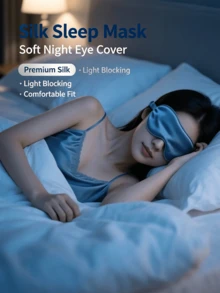 Soft Silk Sleep Eye Mask, Light-Blocking Eye Mask With Elastic Adjustable Headband, Comfortable Pressure-Free Sleep Mask, Portable Light-Blocking Eye Mask, Suitable For Nighttime Sleep, Home Daily Sleep Aid - Multicolor - View 3