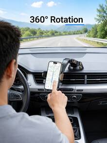 Giá đỡ điện thoại ô tô hút chân không mới, xoay 360°, cánh tay dài, gắn trên taplo và kính chắn gió, kẹp cơ chống rung, giá đỡ điều hướng rảnh tay đa năng, phụ kiện nội thất ô tô - A - Xem 7