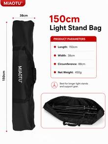 MIAOTU Photography Light Stand Portable Storage Bag 120/130/150cm, Large Capacity Tripod Storage Bag, Dual Zipper Design, Suitable For C-Stand, Background Stand And Umbrella Stand - View 9
