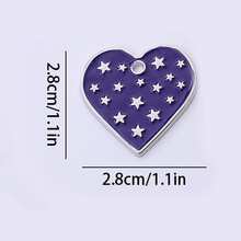 1Pc Colorful Enamel Heart Charms With Split Rings, Star Pattern Alloy Keychain Pendants For Bags, Backpacks, Keys & DIY Accessories - Single Piece - View 15
